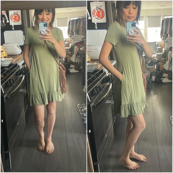 025 Boho Minimalist Ruffle Hem Mini Dress - Picture 2 of 3